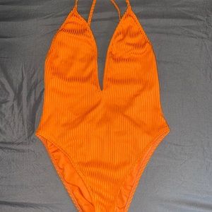 Orange 1 piece bikini